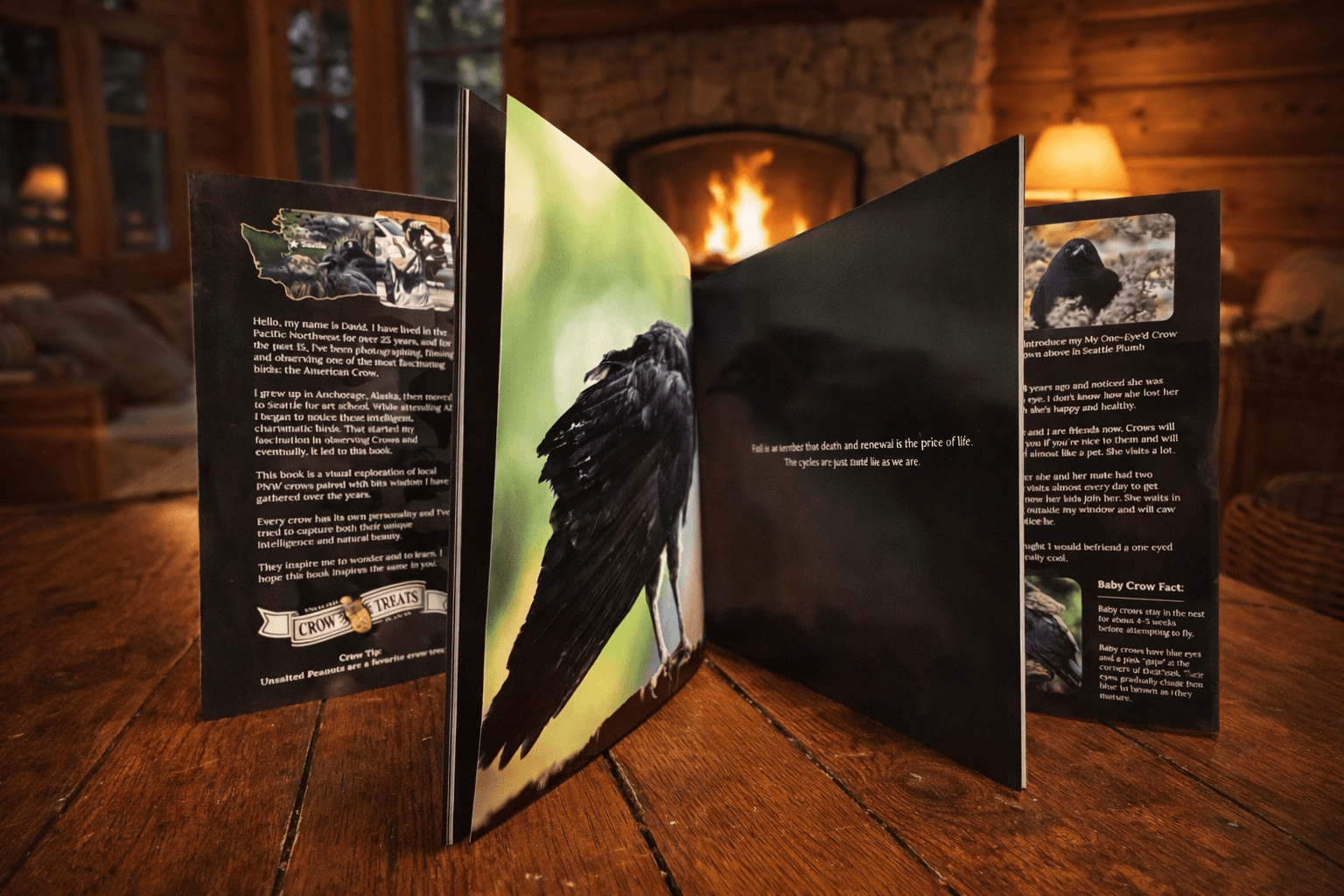 Inside pages of Crows & Wisdom